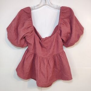 Audrey Parks. Francesca's. Pink terracotta cropped top size (M)
